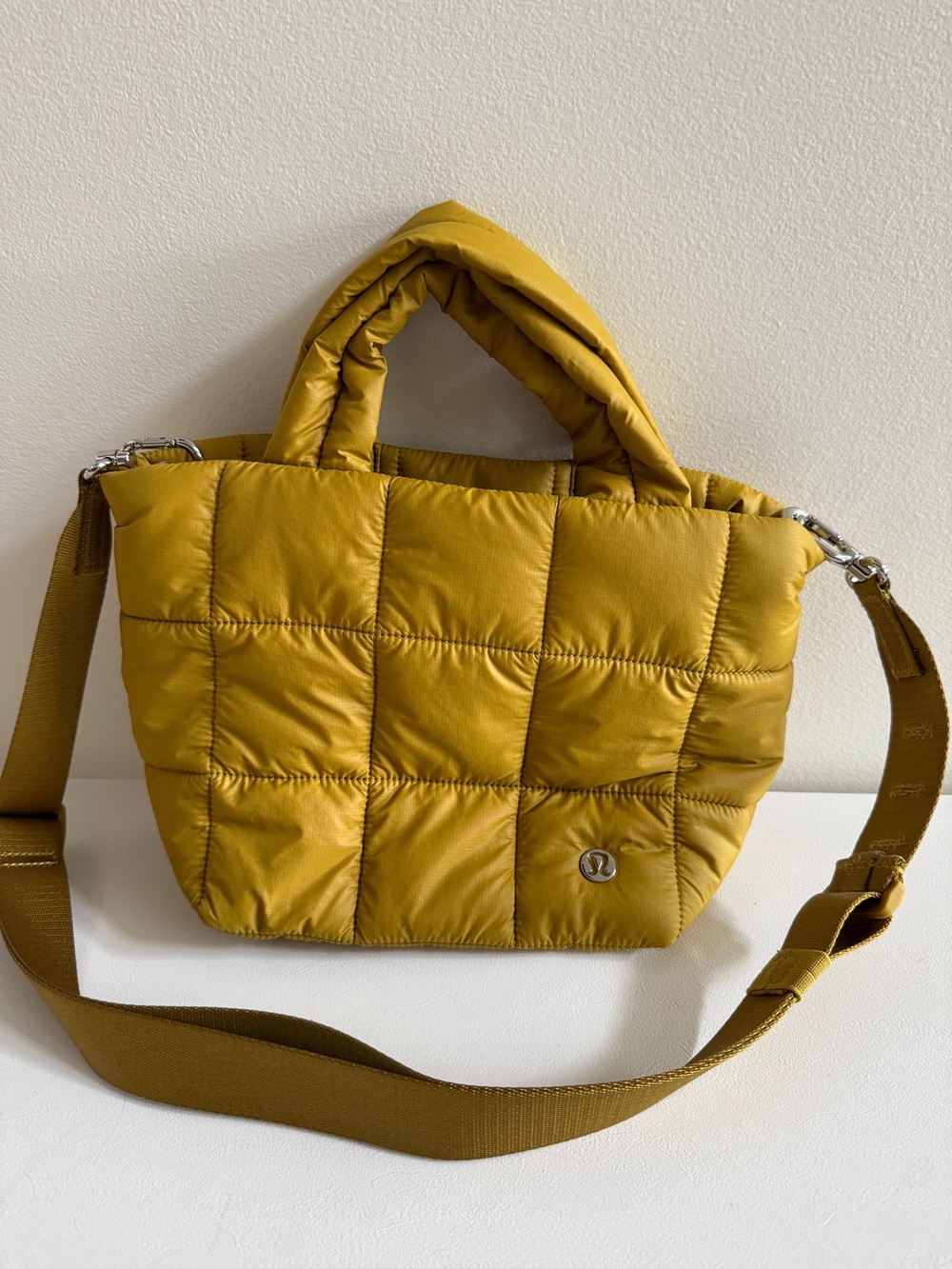 LULULEMON Quilted Grid Tote Mini Handbag Bag 5L Gilded Yellow